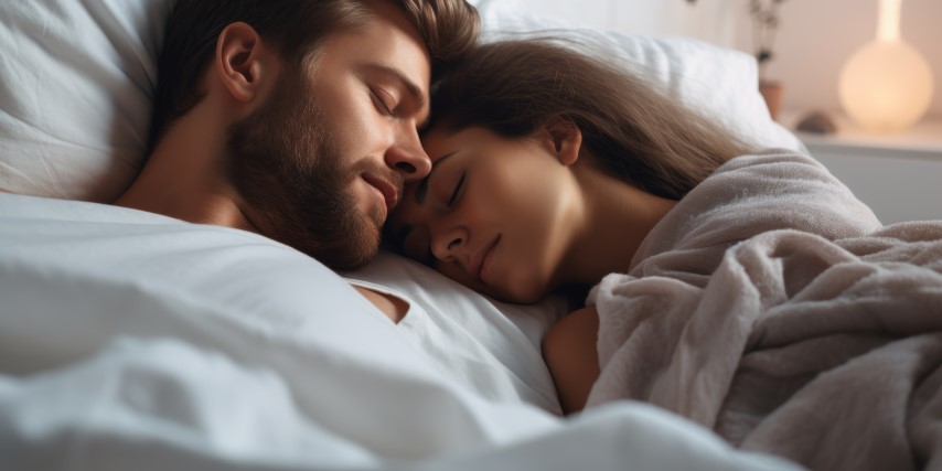 Schnarchen Loswerden - Paar schläft entspannt Schnarchen Loswerden - Paar schläft entspannt